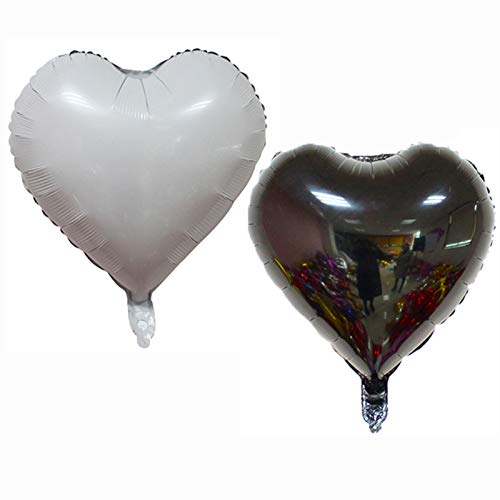 Balon foliowy w kształcie serca balony w kształcie gwiazdy na urodziny ślub dekoracje halloweenowe, 45 cm, 8 sztuk (czarny/biały)