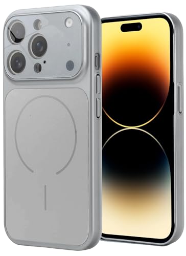 Image of SHINESTAR Premium Luxury Case Compatible with iPhone 14 Pro Max | Protective Back Cover with Camera Lens Safety | Wireless Charging Support | Slim Fit Durable Design | Enhanced Grip Protection -Silver