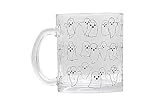 Pearhead Glass Ghost Mug, Halloween Home Décor, Coffee And Tea Glass Mug, Fall Drinkware Accessories, Seasonal Mug 12 oz.