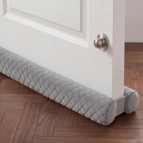 Ciieyuo Premium Velvet Under Door Draft Stopper, 30'' to 36'' Adjustable Gap Filler, Double-Sided Windproof Seal, Easy Install to Block Noise, Cold Air, Light, Dust, and Drafts