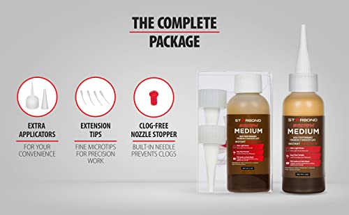 Premium Grade Cyanoacrylate (Ca) Super Glue By Starbond - 2 Oz Pro Pack (56-Gram) -"Light Brown" Medium Crack Filler 150 Cps Viscosity Adhesive For Woodworking, Woodturning, Carpentry #TOP1