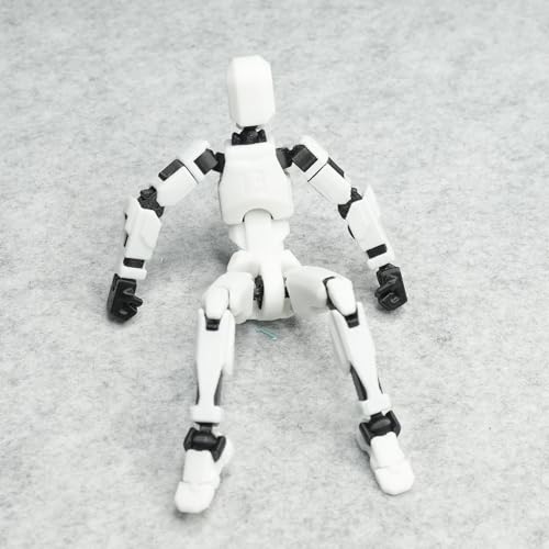 Image of Dummy 13 Action Figure Robot | Fully Articulated 3D Printed Robot Toy | 5.4-inch Collectible Figurine | Matte Finish | Unassembeled | Combo of 2 (Orange-Black+White-Black)