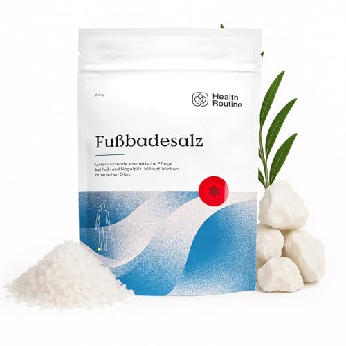 Health Routine Natürliches Fußbadesalz mit Teebaumöl – Für Pflege und Hygiene der Füße, gegen Fußpilz und Nagelpilz, mit 100% natürlichen Wirkstoffen