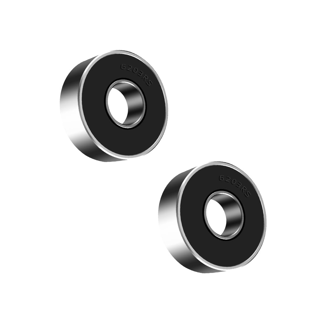 ANGEEK 2 Stück 6203-2RS Kugellager 17 mm x 40 mm x 12 mm,Vorgeschmiert,Doppeldichtung, 6203RS Rillenkugellager