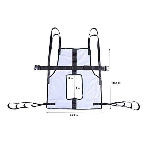 HNYG Full Body Mesh Sling with Commode Openning, Medical Lift Equipment Transfer Sling for Lifting Patient, Four Point Support Patient Lift Sling for Elderly and Disabled, 600 Weight Capacity