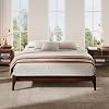 GDFStudio Ceyetz Queen Size Bamboo Platform Bed Frame, Mid-Century Modern Bamboo Wood Platform Bed, Wood Slat Metal Support, No Box Spring Needed, Easy Assembly, 12 H, Chocolate