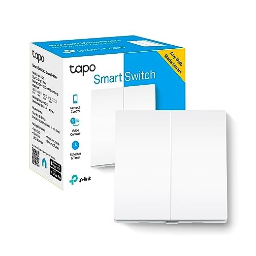 TP-Link Tapo S220 - Interruptor de luz Inteligente, Control Remoto, Control de Voz a través de Alexa o el Asistente de Google, 2-Botones 1-Vía, cableado súper fácil, Requiere Hub