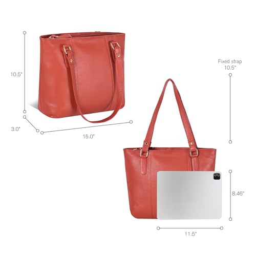 Image of Leather Purse For Women - Real Leather Tote For Women - Ladies Shoulder Handbag For Work, Travel, Casual Use