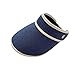 toiasnu Visor Cap Damen, Sommer- Sonnenschutz Breite Traufe Einstellbar Strohhut Sonnenhut Faltbarer UV-Schutz Schatten Hut für Tourismus Urlaub Strand-Navy blau-One Size