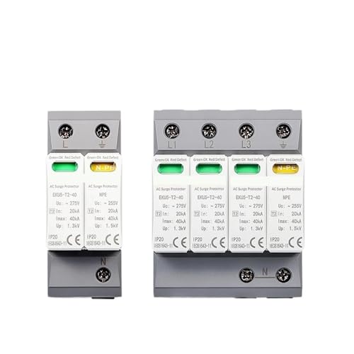 Dispositif de protection contre les surtensions CA 220V 275V rail DIN 2 pôles