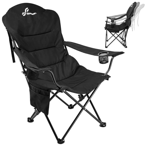 Sportneer Campingstuhl Faltbar Klappstuhl: Klappstuhl Camping bis 160 kg 3 Verstellbar Winkel Camping Stuhl Angelstuhl mit Rückenlehne Kopfstütze und Tragetasche, Faltstuhl Camping Outdoor