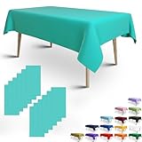 FULDGAENR Teal Plastic Tablecloth - Disposable Table Cloths 54x108 Inch Size for 6-8 Foot Rectangle Table - Indoor/Outdoor Parties, Birthdays, Weddings, Anniversary - 1 Pack
