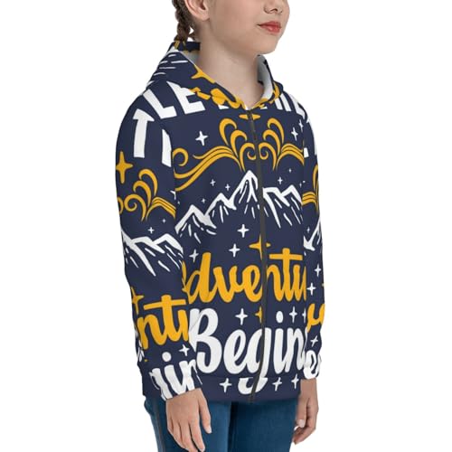 Let The Adventure Begins Kids Pullover Hoodies Boys Zip Up Sweatshirts Girls Athletic Clothes with Pocket4