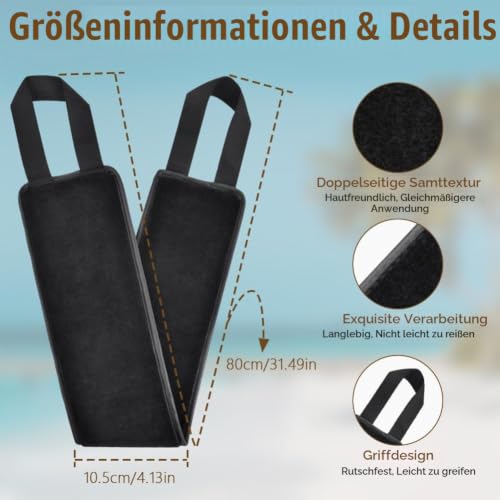 LOPHE Selbstbräuner Handschuh, Schwarz Dual Sided Tan Applicator Mitt, Mehrweg Self Tan Bräunungshandschuh für Bräunungscreme Und Peeling… – Ansicht 2