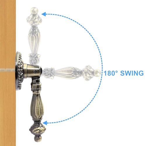 Bonsicoky 6PCS Antique Style Tear Drop Pulls - Vintage Cabinet Decorative Pull Handle Knob for Drawer, Dresser, Wardrobe - Bronze - Image 3