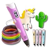 Caneta 3D Para Crianças Kit Completo Infantil Filamento Profissional Impressora Tela Digital Pen Printer Temperatura Velocidade Criativo Criação