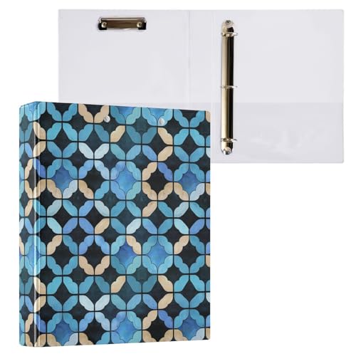 Classeur 3 anneaux à motif géométrique pour organiser le bureau moderne