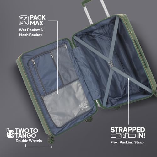 Image of American Tourister Robotech Sport|Large Size Check-in Spinner Trolley Bag (77 cm)|360 8 Wheel Travel Luggage|Hard Case Polycarbonate Suitcase|Recessed TSA Lock|Dark Green