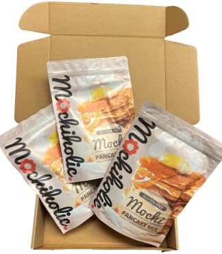 Pancake Mochi Mix Original Recipe, Rice Flour, Gluten-Free with Low Calories and Sugar with Essential Nutrients, 12 oz Healthy Daily Snacks by Mochiholic (Pack of 3)