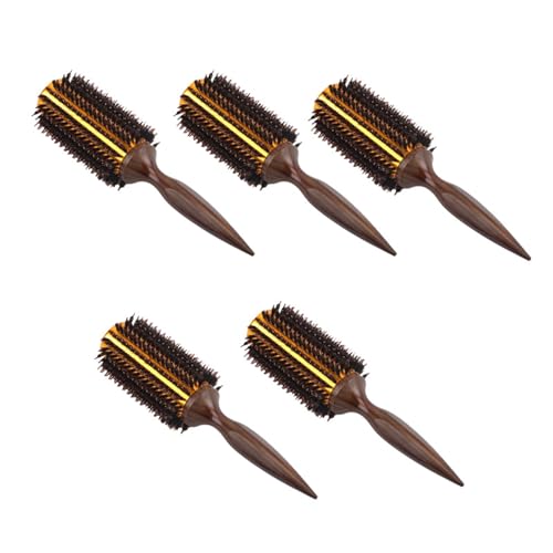 Brosse à cheveux ronde en poils de sanglier pour éliminer les frisottis et boucler