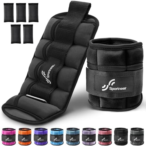 Sportneer - Set of 2 Ankle and Wrist Weights (16 oz up to 7 lbs),...