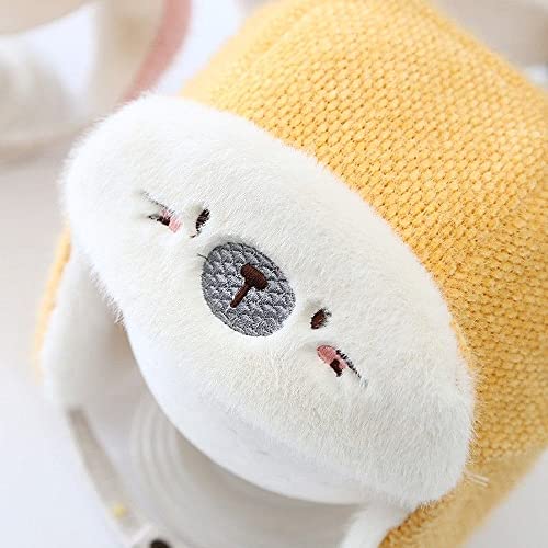 Image of XYX Crochet Earflap Pilot Hats Rabbit Ears Beanie Cap Winter Warm Knit Caps for Toddlers Baby Girls and Boys