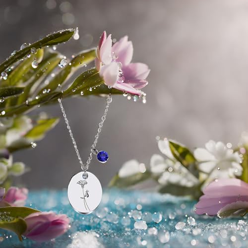 JJTZX Minimalist Floral Necklace - Dainty Birth Flower & Month Flower Necklace - Mom Daughter & Best Friend Gift3