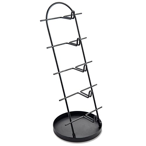 Mygift Modern Black Metal 5-Tier Sunglasses Display Stand With Jewelry Tray, Retail Eyewear Holder #TOP2