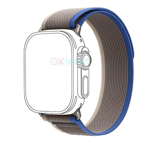 Pulseira Loop Trail Xsmart compatível com Relogio Inteligente Ultra 49 45/44/41/40mm 49mm series 8,series 7,series 6 series 5,series 4,series 3 (Azul/Cinza 42/44/45/49MM)