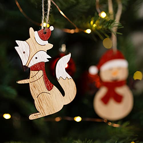 COM-FOUR® 6x Set Ciondoli in Legno per Decorazioni...