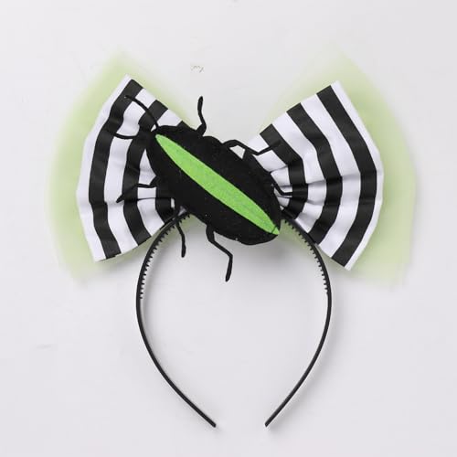Girls Black and White Striped Tulle Dress with Headband Set Toddler Halloween Dress Up Outfit4