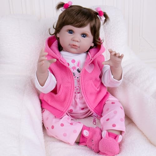 Image of Milidool Reborn Baby Dolls, Realistic Newborn Dolls, 22 inch Lifelike Weighted Soft Body Baby Doll