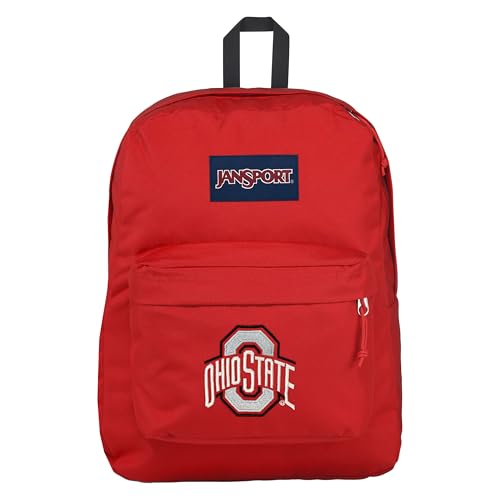 Image of JanSport NCAA Officially Licensed Backpack, Ohio State Buckeyes, Superbreak Plus with Padded 15'' Laptop Sleeve, Spacious Computer Bag for Men & Women, Durable Daypack with Bottle Pocket, Red Tape