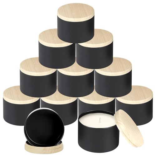 LPQKCcY Candle Jars 12 Pcs Reusable Metal Tins 4 OZ Bulk Small Jars with Lids for Candle Making DIY Supplies Container for Soy Wax Candles Travel-Friendly Classic Home Decor