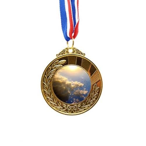 Cinta para medalla de ganador de oro naranja y azul contra roturas en podios