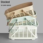 ALINK Plastic Shower Caddy Basket with Handle, Portable Organizer Storage Basket for College Dorm, Bathroom, Kitchen - Blue - Image 6