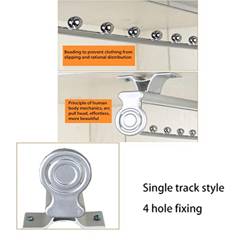 Pull-Out Rack Rail Heavy-Duty Telescopic Closet Storage Rack Closet Extender Hanging Closet Rod Extender Hanging Telescopic Rail Closet Clothes Rail Clothes Rail (Size 16" Monorail-White-7 Beads) #TOP2