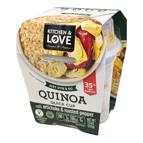 Kitchen & Love Artichoke & Roasted Peppers Quinoa Quick Meal 6-Pack | Vegan, Gluten-Free, Ready-to-Eat, No Refrigeration Required Cover