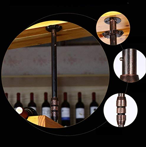 Soporte de vidrio al revés con estante de madera para colgar copas 3