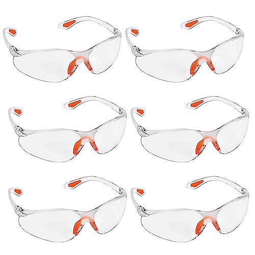 Gelishan 6Pcs Eye Protection Glasses - Anti Scratch Anti Fog Safety Goggles - Protective Equipment for Construction Laboratory Chemicals (6)
