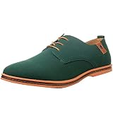 Wealsex Herren Freizeit Schuhe Wildleder Business Anzugschuhe Atmungsaktiv Oxford Party Hochzeit Derby Schuhe (Grün,39)
