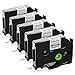 Compatible P Touch TZ Tape, Label Maker Tapes TZe-211 TZe 211 Replace Brother p-Touch PTH110 PT-D200 PTD600 PT-d400, Standard Laminated Black on White 6mm, 1/4 Inch x 26.2 Feet, 5 Pack