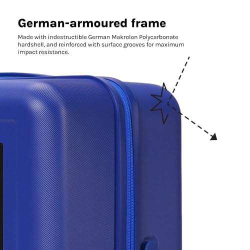 Image of MOKOBARA Transit Set of 2 Luggage Trolley Bag,Cabin(40L)+Check-in(65L),Lightweight Polycarbonate Hardshell,360Silent Wheels,TSA Lock,Premium Zipper,Suitcase for 18-21 Day Travel,Blue(Blue'd up)