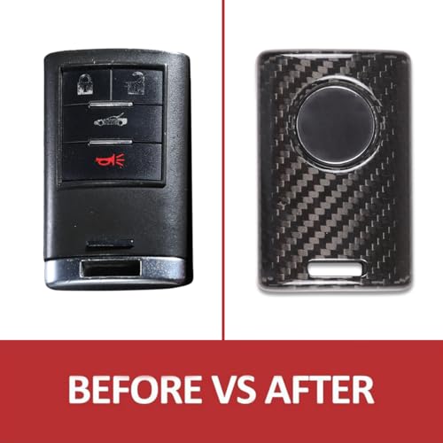 Coque de clé Chevrolet Corvette C6 C7 télécommande intelligente fibre de carbone véritable noire - 3