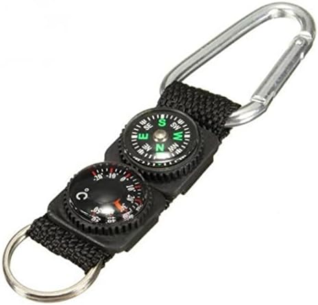 Camping Outdoor Tool Pointer Mini Keychain Metal Climbing Thermometer Key Hook Sports Accessories image 2