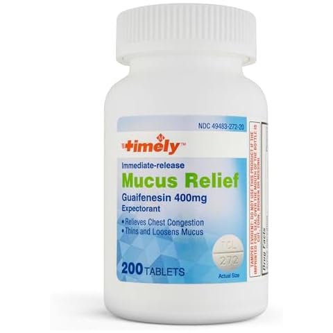 TIME-CAP LABS, INC. Timely Mucus Relief Guaifenesin 400mg 200 Tablets - Immediate Release Mucus Phlegm Relief - Expectorant for Mucus Removal, Chest Congestion, Flu, Colds, Allergies Cover
