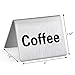 New Star Foodservice Stainless Steel Table Tent Sign (Silver (Coffee), 2 x 2-Inch (Set of 2))