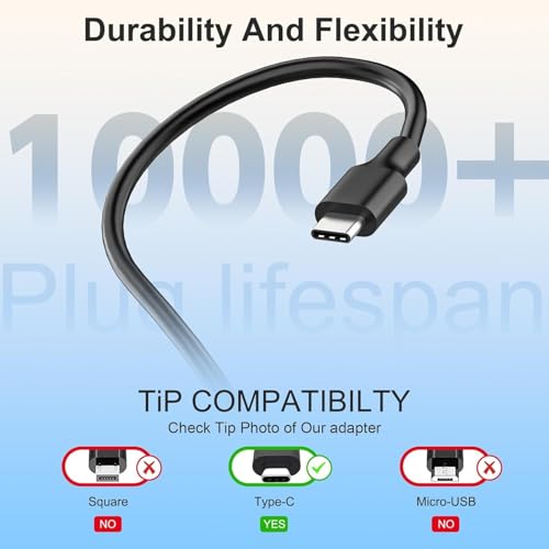Image of 65W 45W USB C Len-OVO ThinkPad Laptop Charger for T14 T15 T16 gen 1 gen 2 X1 Yoga L13 7i C740 Computer AC Power Adapter for ThinkPad T480 T490 P52s Chromebook 2nd Gen (65W Type-c Powe)