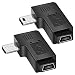 UCEC USB 2.0 Adapter Plug - Left and Right Angle Mini to Mini - Male to Female - Pack of 2