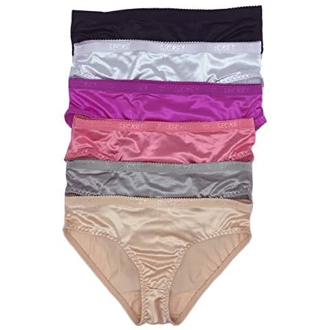 Iheyi 6 Pieces Women Smooth Hipster Quality Low Rise Satin Bikini/Boyshorts Panty S-4XL (2XL XXL) Cover